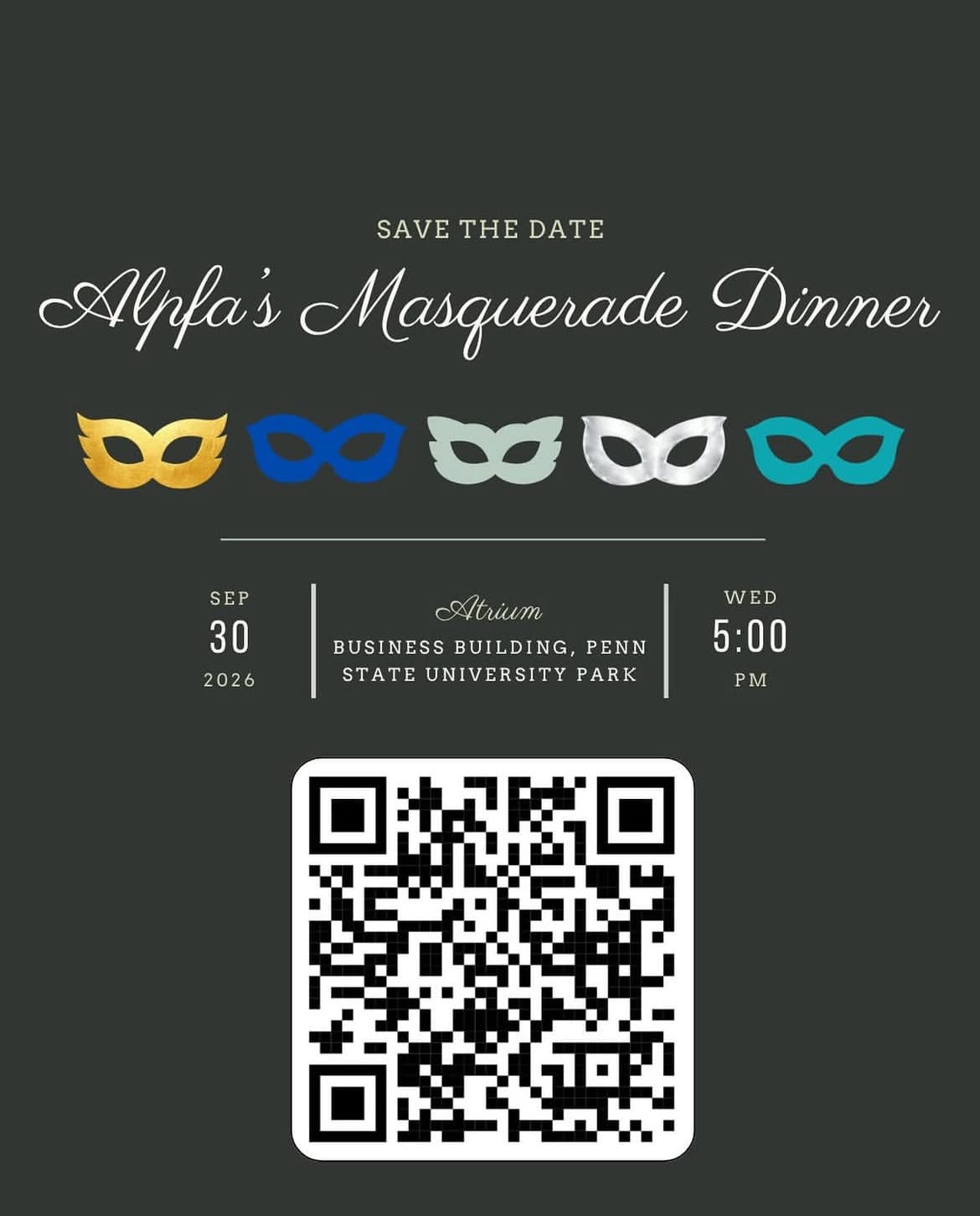 ALPFA Penn State masquerade flyer